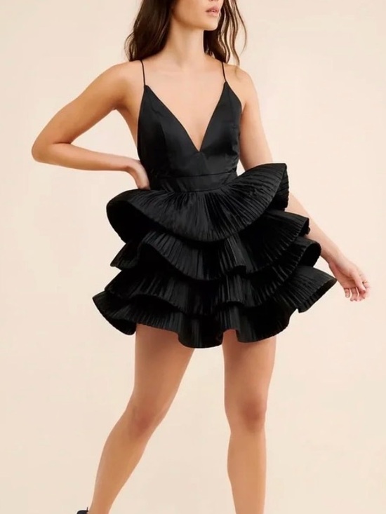 Anthropologie Dresses & Skirts - Anthropologie Maeve Tiered Black Ruffle Dress